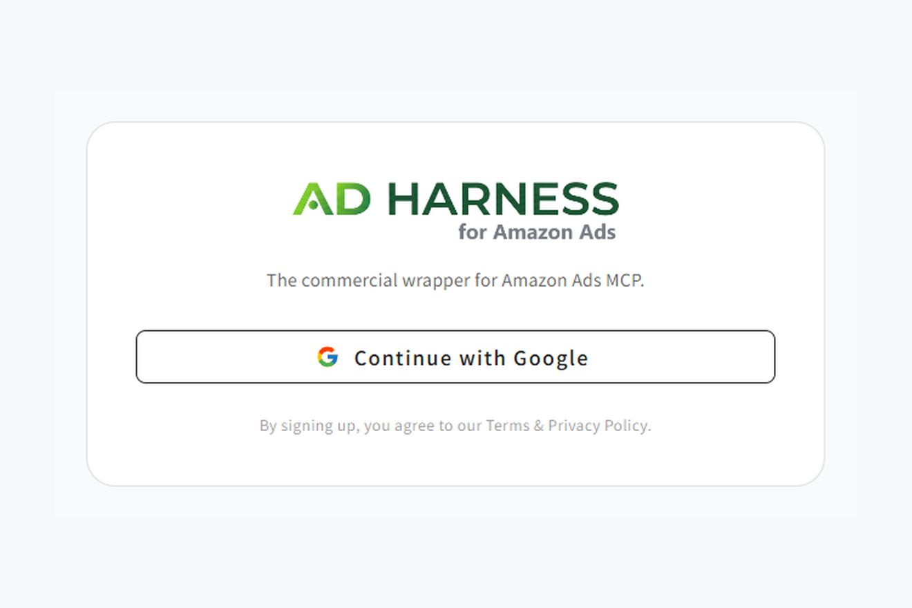 AD HARNESS sign-in with Google